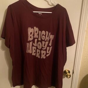 Burgundy Graphic Tee - Bright Joy Merry